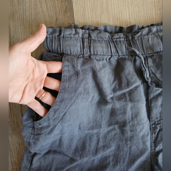 Cloth & Stone Grey Linen Crop Pant. Size M - Picture 4 of 5